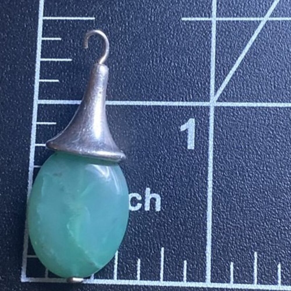 Mixed Green Gemstone Lot Aventurine Quartz Serpentine Beads Pendants Sterling - Picture 11 of 16
